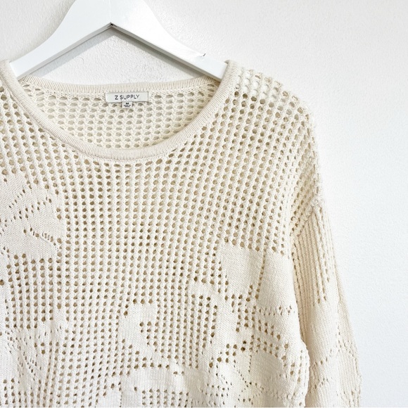 BOGO! Z SUPPLY Yael Open Weave Sweater Sea Salt Cream Medium - Picture 5 of 10